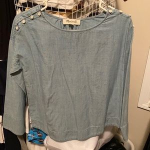 Madewell Chambray Denim Top with buttons size XS
